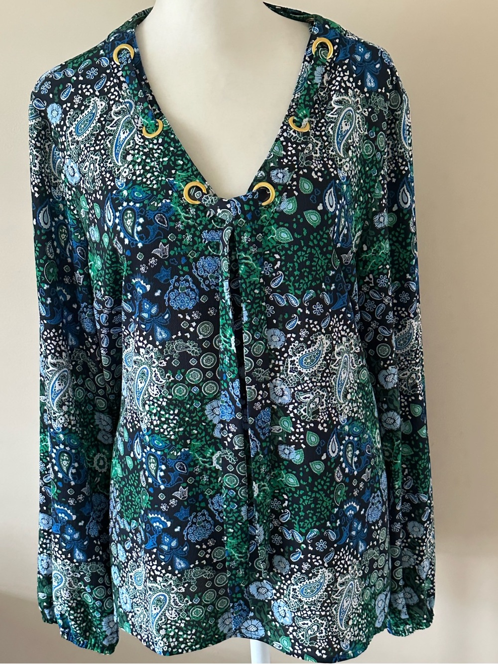 Michael Kors Floral Paisley Top Sz XL Like New